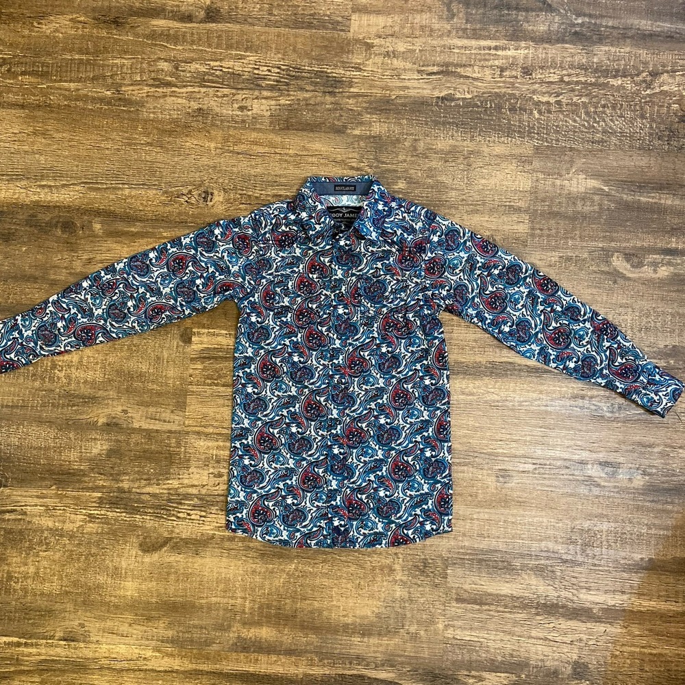 Cody James Western Patriot Paisley Youth Shirt Size XS Boy's Girl's Red Blue EUC